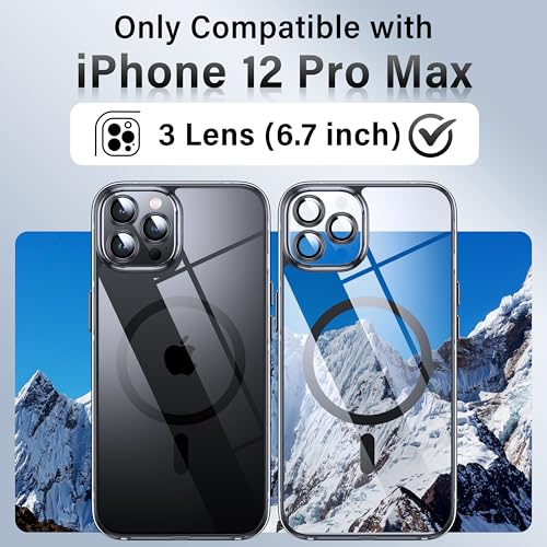 Etui housse iPhone 12 Pro Max magnétique transparent avec objectif film - 2