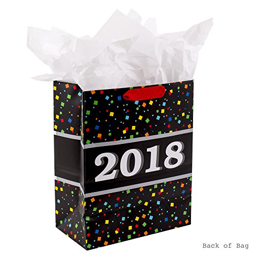 Hallmark Graduation 13" Large Gift Bag With Tissue Paper (Class Of 2018 Colorful Confetti Foil) #TOP5