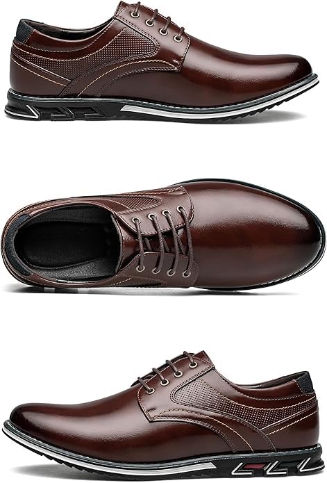 Men's Classic Oxford Dress Shoes, Leather, Lace-up, Comfort Sole4