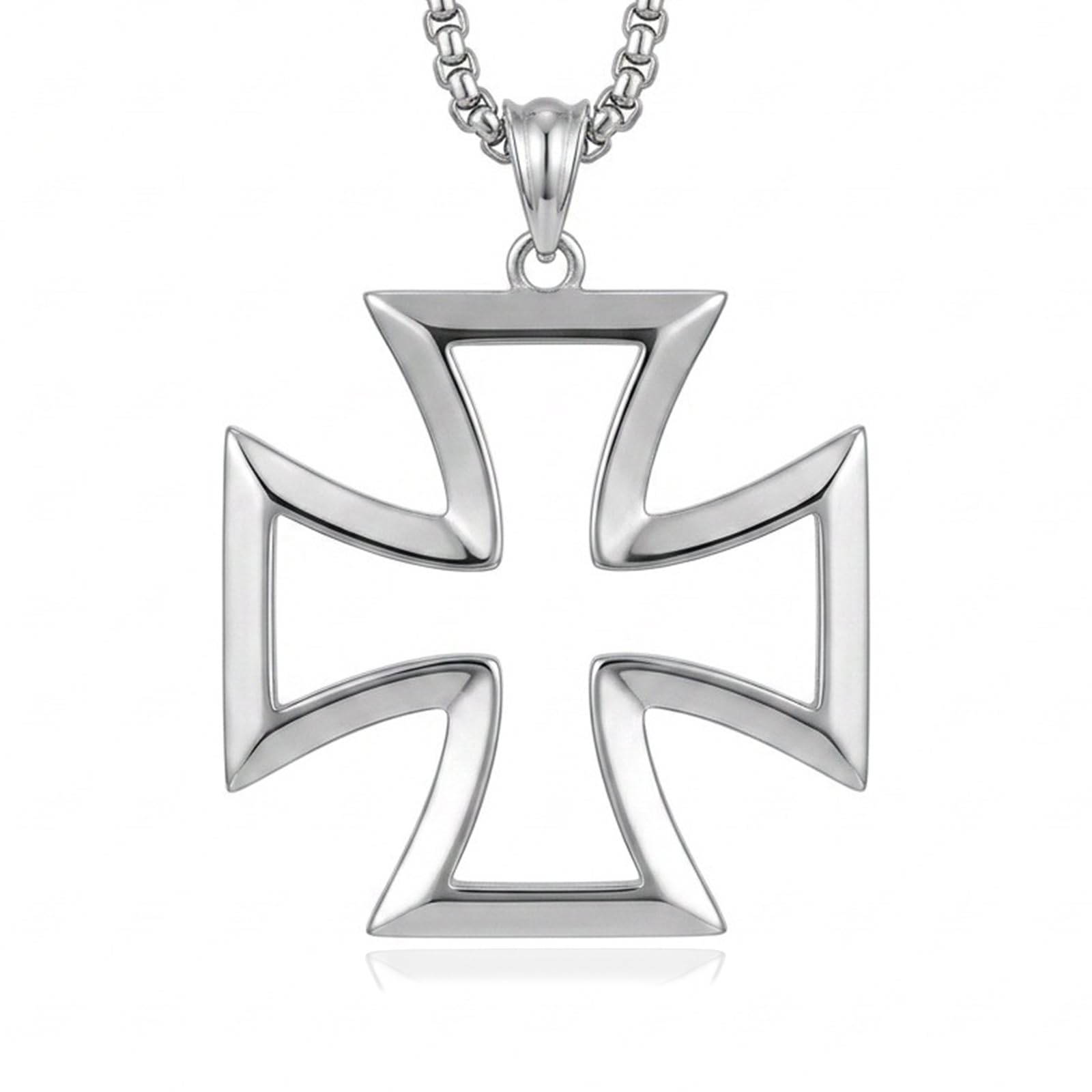 Eisernem Kreuz Halskette 925 Sterling Silber Eisernem Kreuz Anhänger Christlicher Schmuck für Herren
