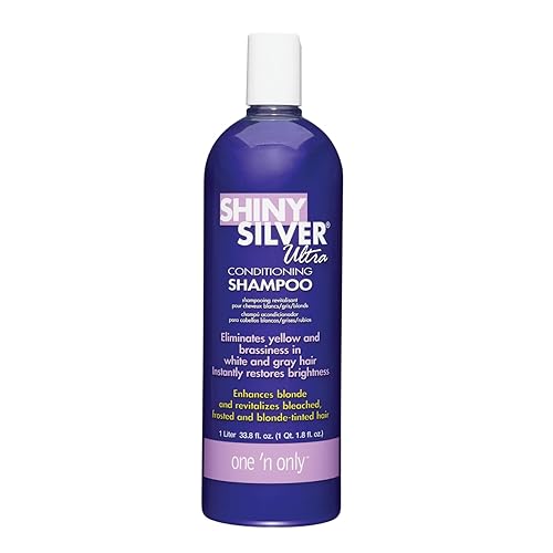 One 'n Only Shiny Silver Purple Shampoo - Champú tonificante de aceite de argán para cabello rubio, gris, blanco y con reflejos - Hidrata, ilumina y