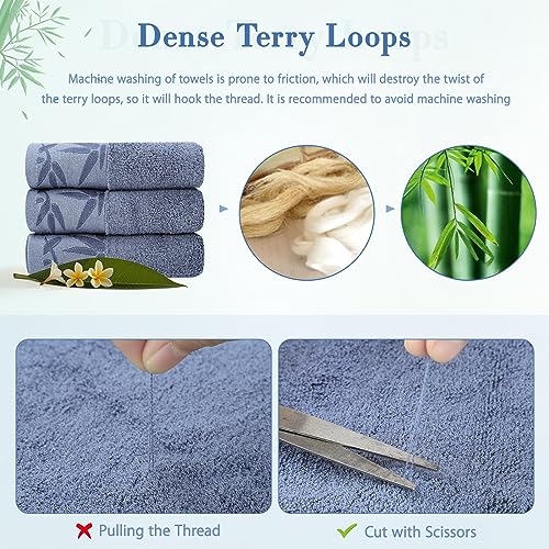 Seisso JQ-MJ-F005-GY-6X Hand Towels 6 Pack - Soft Viscose Made From Bamboo Hand Towel thumb #2