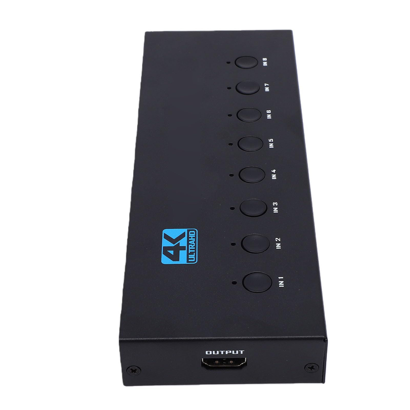 Asixxsix Switching HDMI 8×1, Selettore Commutatore HDMI 8 in 1 Uscita con Telecomando, 4K a 30 Hz, Trasmissione a Lunga Distanza 48 Gbps per Sala Conferenze, Chiesa, Aula