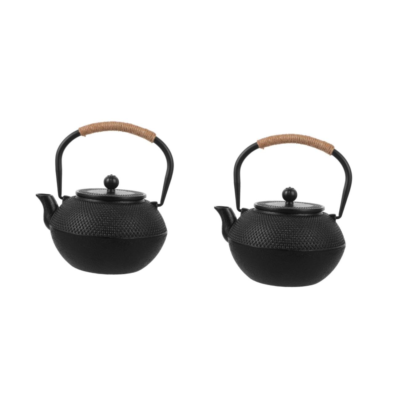 Cabilock 2 Piezas Tetera De Hierro Fundido Pava Infusor Té Para Puede Teteras Tetera Japonesa De Metal Tetera De Metal Japonesa Tetera Metalica Estufa De Tetera Negro Planchar