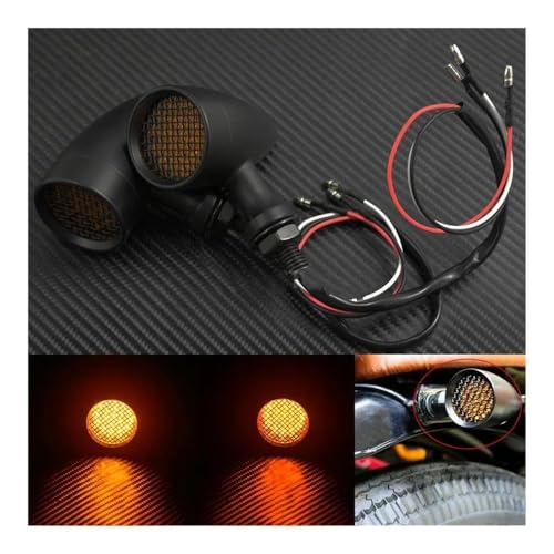 Feu de freinage et clignotant de moto en aluminium premium avec grille style Chopper - 3