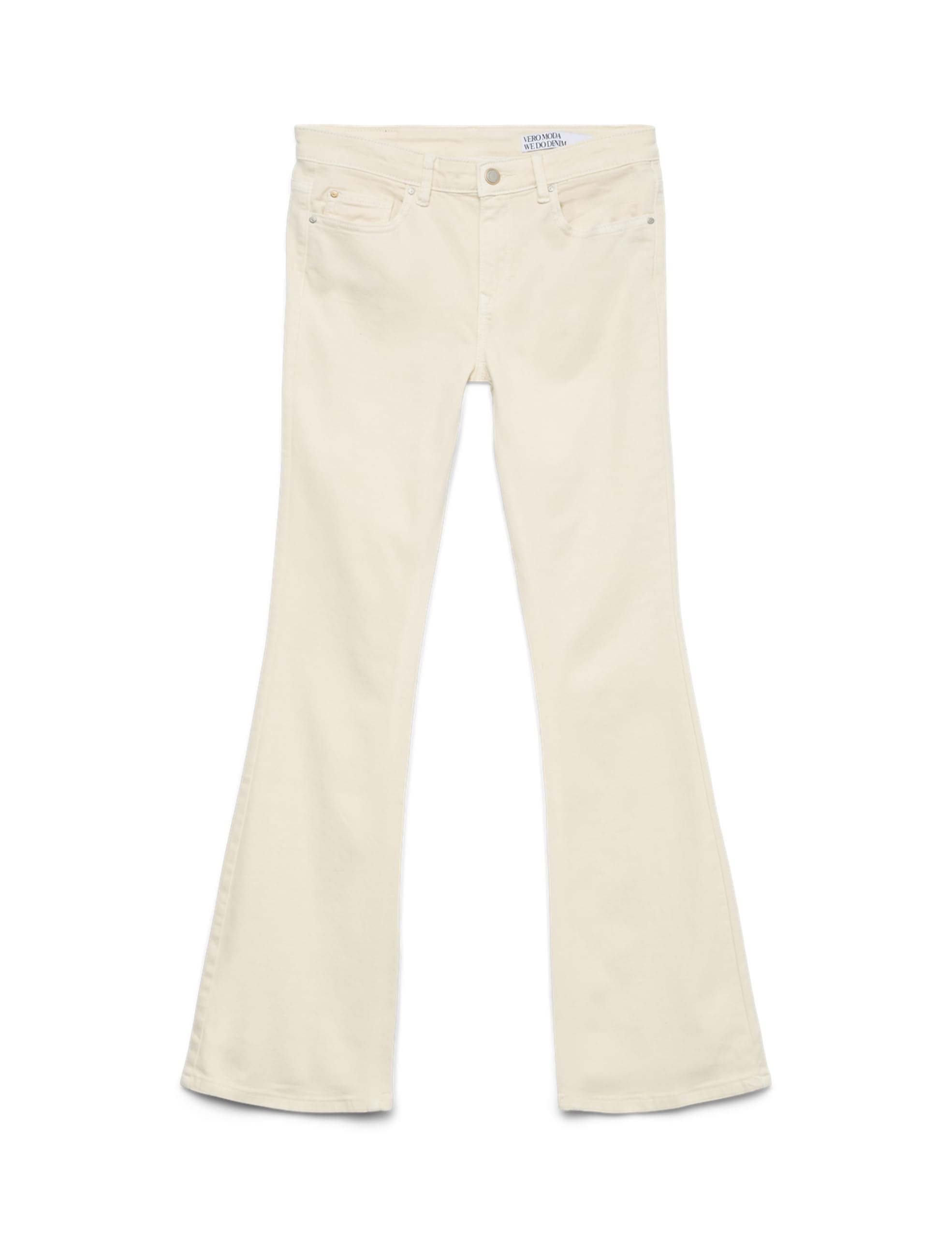 VERO MODA Women's Vmflash Mr Flared Colour Ga Noos Jeans, Ecru, S / 32L