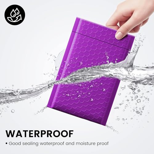 Image of Fuxury Bubble Mailers 4x8 inch Purple 800Pack Padded Envelopes Usable Size 4x7 inch