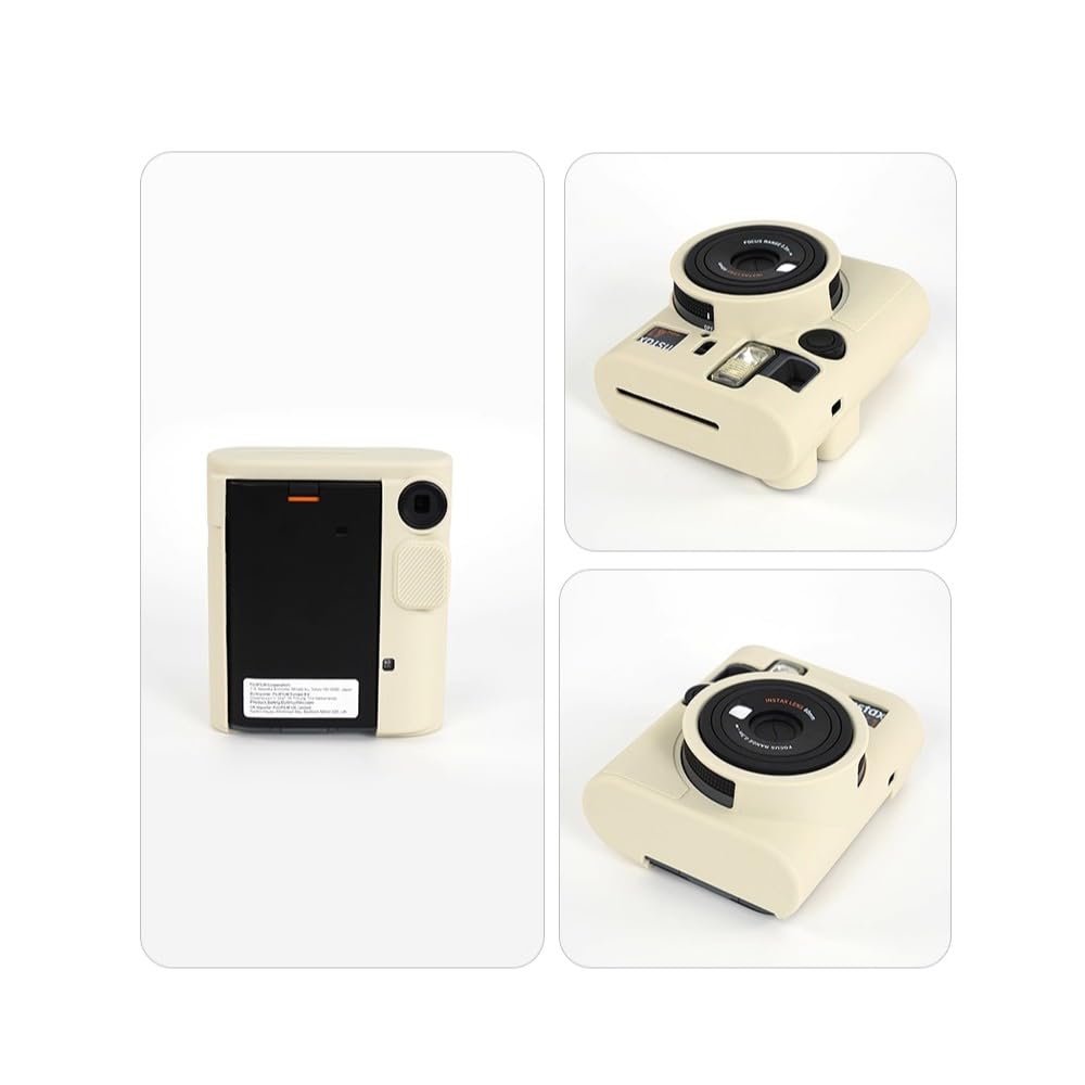 Miękki silikonowy futerał na aparat biały gładki gumowy pancerz skórka osłona korpusu ochraniacz do aparatu Fujifilm Instax Mini 41 Instant Film