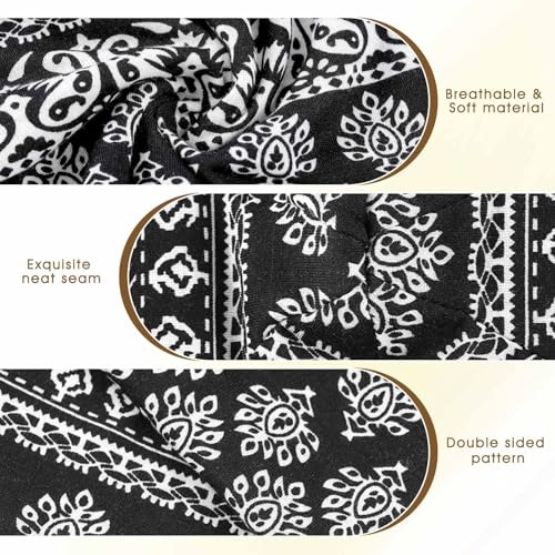 Image of Bohend Bohemian Beanie Hats Headwear Cap Stretch Non Slip Bandanas Sleep Turbans Hats for Women Men Close top Head Covering