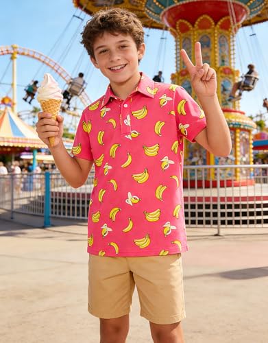 Cuddomper Boys Polo Golf Shirt Fashion Baseball Clothes Banana 11-12 Years - image 7