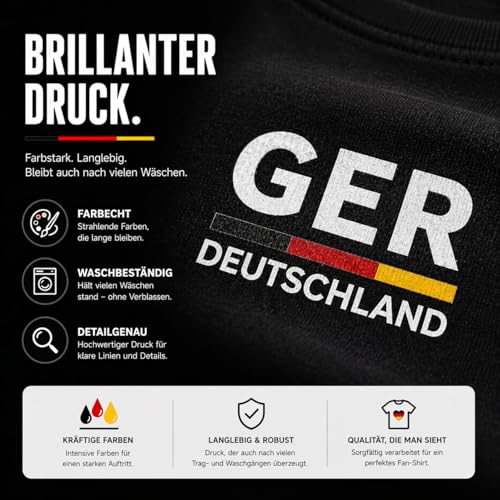 Deutschland Trikot WM 2026 - T-Shirt Herren & Damen - Germany Fußball - Fanartikel Weltmeisterschaft - schwarz XL