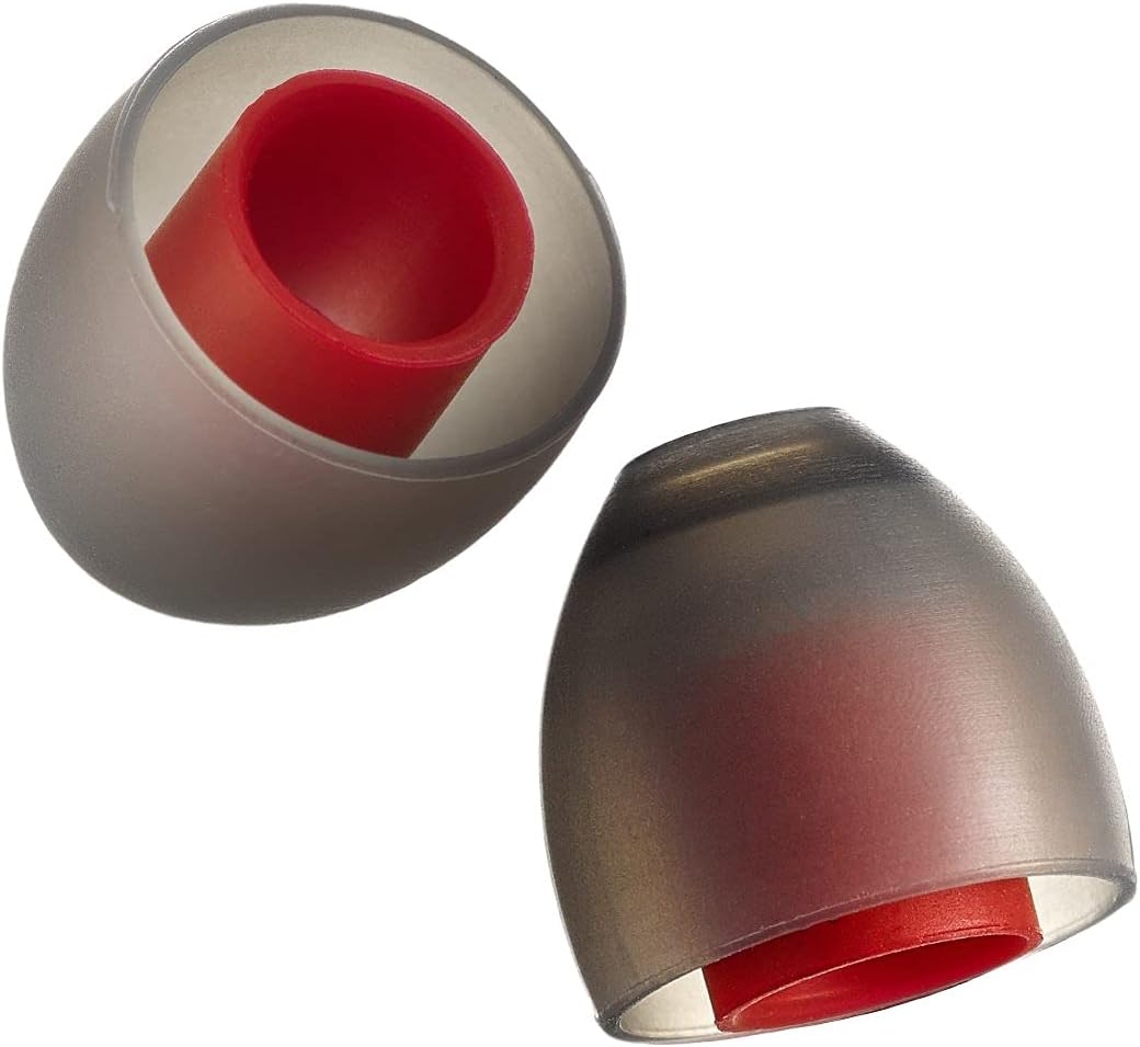 SpinFit CP155 ââ‚¬â€œ Patented Silicone Eartips for Replacement (2 Pairs) (5.5 mm Nozzle Dia.) (Medium, Black & Red)