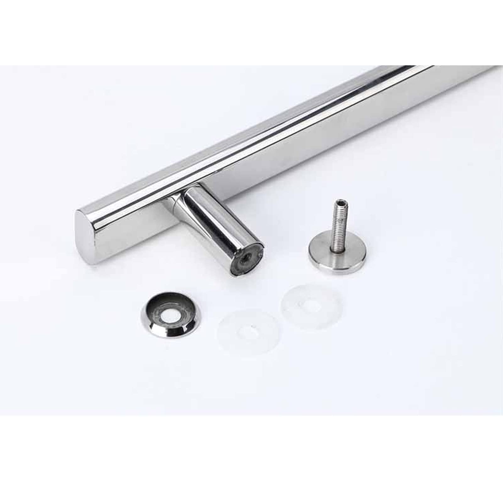 RWRAPS Poignée de Porte en Verre à Pousser et à Tirer pour Salle de Bain, poignée de Porte en Acier Inoxydable pour Porte en Verre, Finition entièrement polie - Remplacement du Bouton de Porte ()