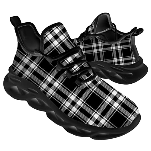 Ciadoon Plaid Shoes for Men Women Road Running Shoes Sport Walking Tennis Sneakers Athletic Shoes Gifts for Boy Girl3