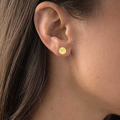 Solid 14K Yellow or White Gold 6mm-12mm Diamond Cut Ball Stud Earrings For Women | 14K Gold Backs | Italian Hypoallergenic Studs For Women3