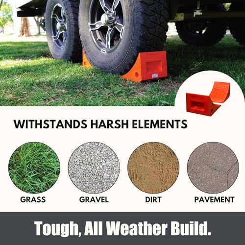 Securityman SWHEELCHOCK Heavy Duty Wheel Chocks (2 Pack) - Durable, Non-Slip, Solid Rubber Wheel Chocks For Boat Trailers, Rv thumb #5