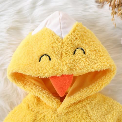 AIMAOMI Baby Halloween Costume Onesie Animal Plush Hooded Romper 1-Yellow 3-6 Months - image 2