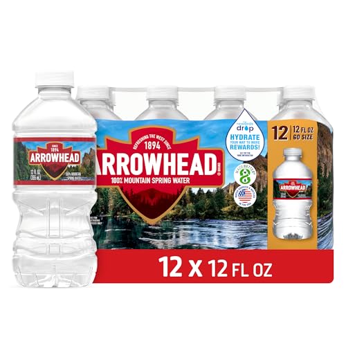 Image of Arrowhead Mountain Spring Water Bottles, 12 Pack - Still Bottled Water with Naturally Occurring Minerals & Electrolytes for Taste - 12 Fl Oz