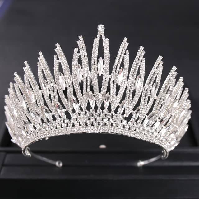 Crystal Wedding Crown Crystal Big Crown Tiara,Queen Beauty pageant Prom Crowns Tiaras Wedding Bridal Hair Jewelry Accessories Bride Headpieces
