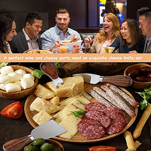 Cheese Knife Gift Set of 6 - Acacia Wood Handle Stainless Steel Cheese Knives Kit, Present for Cheese Lovers - Image 6