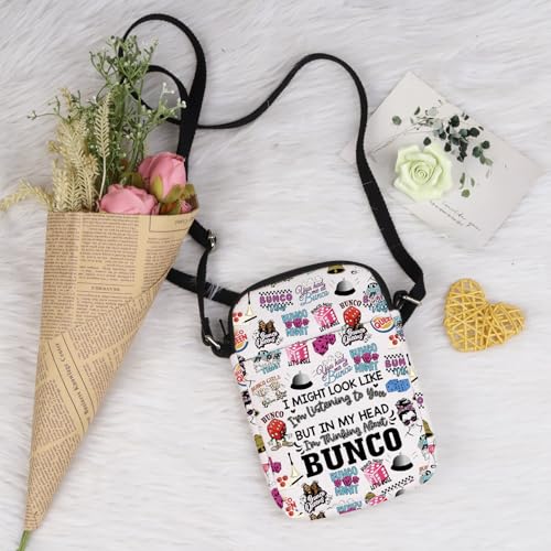 In My Head I Am Thinking About Bunco Gift Bunco Dice Game Gift Bunco Gambling Gift Crossbody Bag3