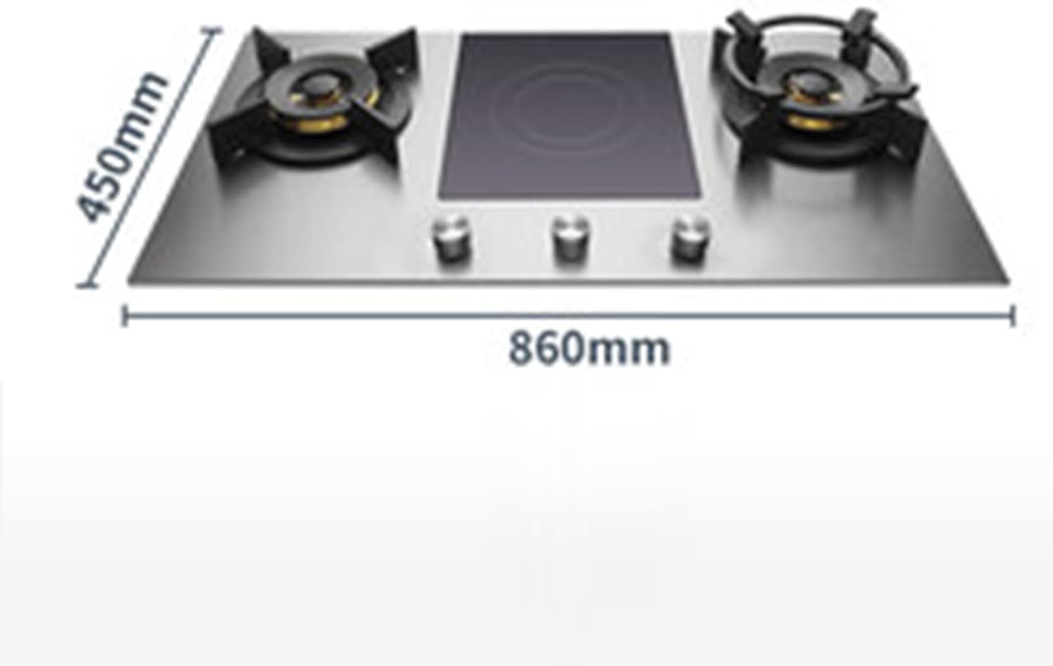 Gas-Electric Dual-Purpose Stove Embedded Three-Burner Gas Stove Household Natural Gas Liquefied Gas Stove Table Embedded Dual Purpose Black (Silver)