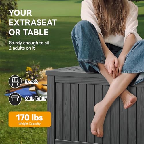 Image of Outdoor Storage Box Waterproof, 180 Gallon Deck Box for Patio Storage