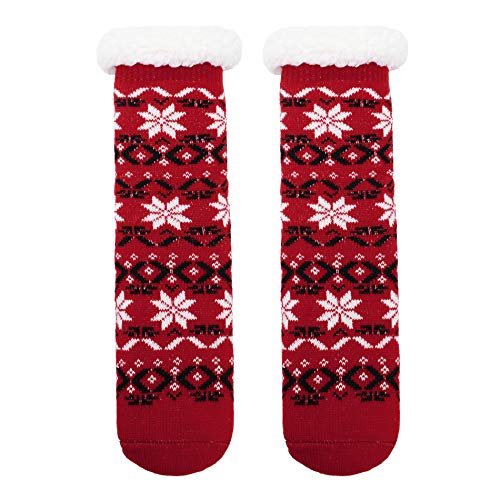 American Trends Christmas Slipper Socks Women Fuzzy Socks Gripper Non Slip Athletic Women'S Cozy Socks Warm Winter Socks Red thumb #3