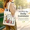 zhongko London Travel Canvas Tote Bag, London Souvenirs Gifts, Retro Tote Bag with Large Capacity, Reusable Shopping Bags, Stylish Souvenir Gifts Must Have for Friends & Family #4