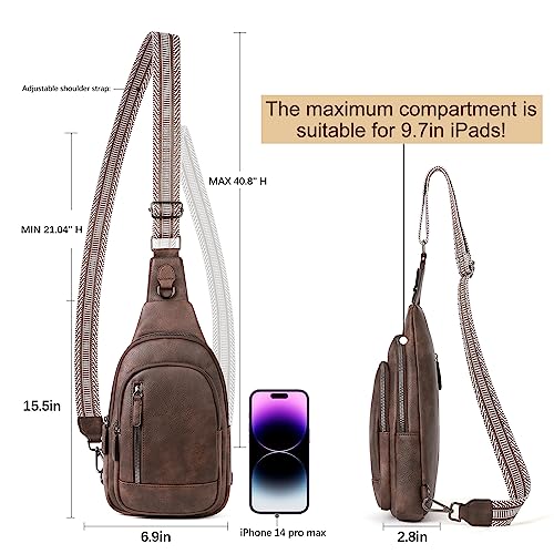 Image of CLUCI Crossbody Bags for Women Men,Leather Sling Bag Cross Body Backpack for Woman Gifts for Women Birthday Unique