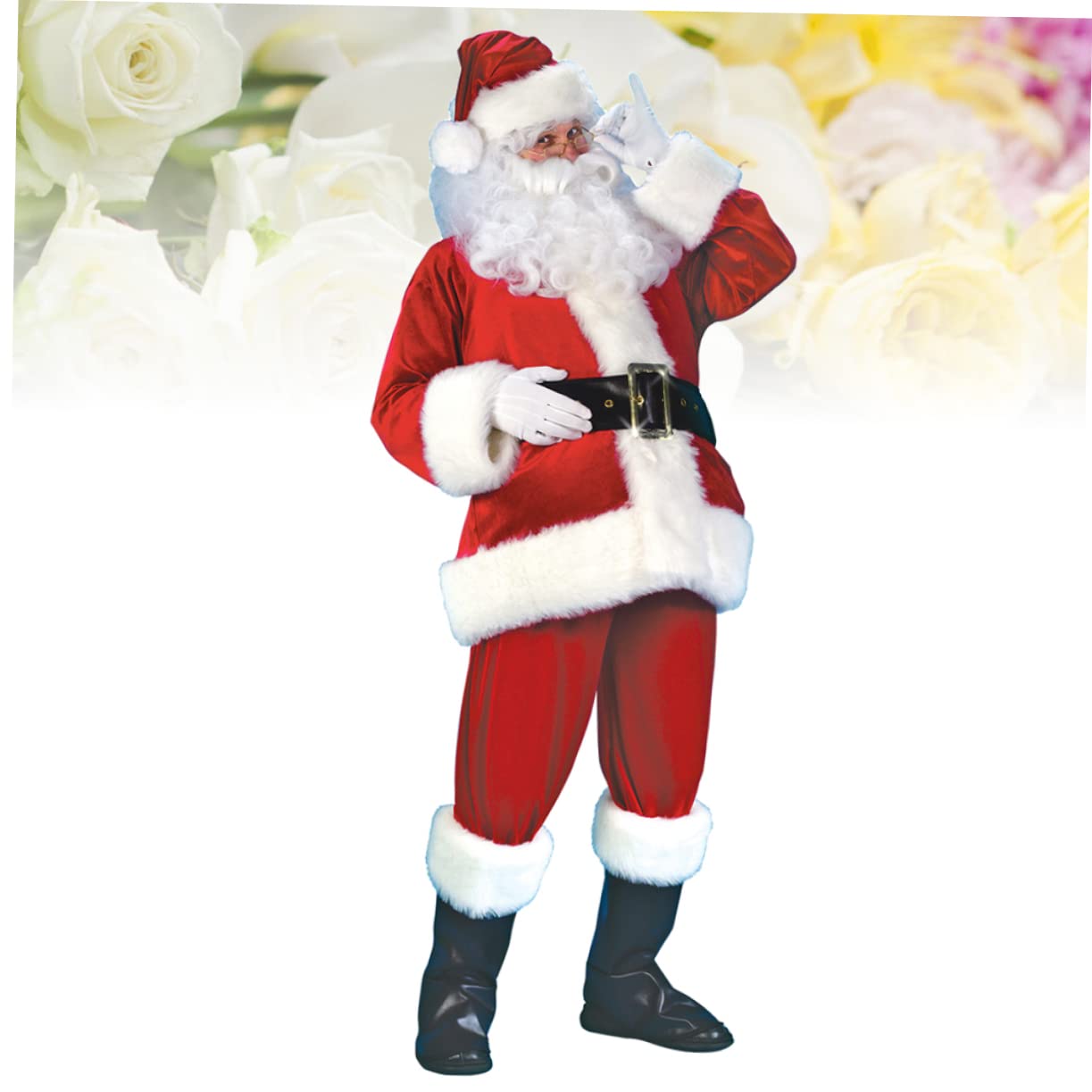 BESPORTBLE 7pièces Costume de Père Noël pour Vêtements de Noël Fêtes Cosplay Créatif et Amusant Disponibles
