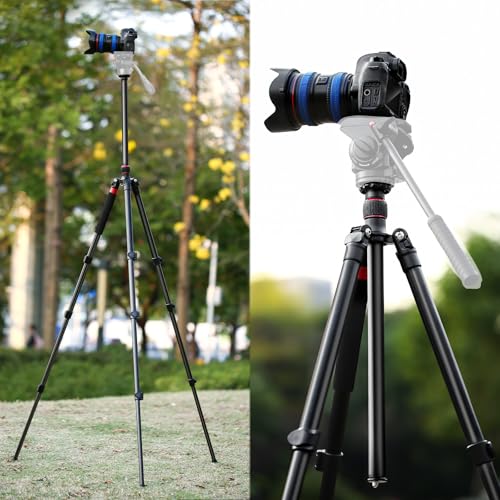 Image of Camera Tripod, 70 inch Video Tripod Without Head, Aluminum Heavy Duty Tripod with Carry Bag, Professional Camera Tripods & Monopods, Compatible with Canon, Sony, DSLR, Camcorder 33lbs (TM70)