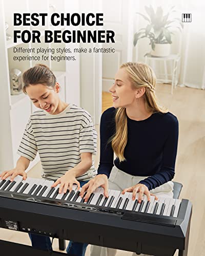 Donner Piano Numérique 88 Touches Pondérées, Semi-lestées, Clavier électrique Fullsize pour Débutant avec 3 Pédale et… - Les Beatles, Paul McCartney, John Lennon, RIngo Starr, George Harrison Donner Piano Numérique 88 Touches Pondérées, Semi-lestées, Clavier électrique Fullsize pour Débutant avec 3 Pédale et… – Image 5
