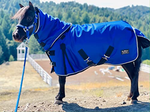 Mini-Pony Horse Ripstop Waterproof Windproof Blanket Hooded Lightweight Turnout Rain Sheet Breathable Lining 1200 Denier Material 350 Fill (42-44