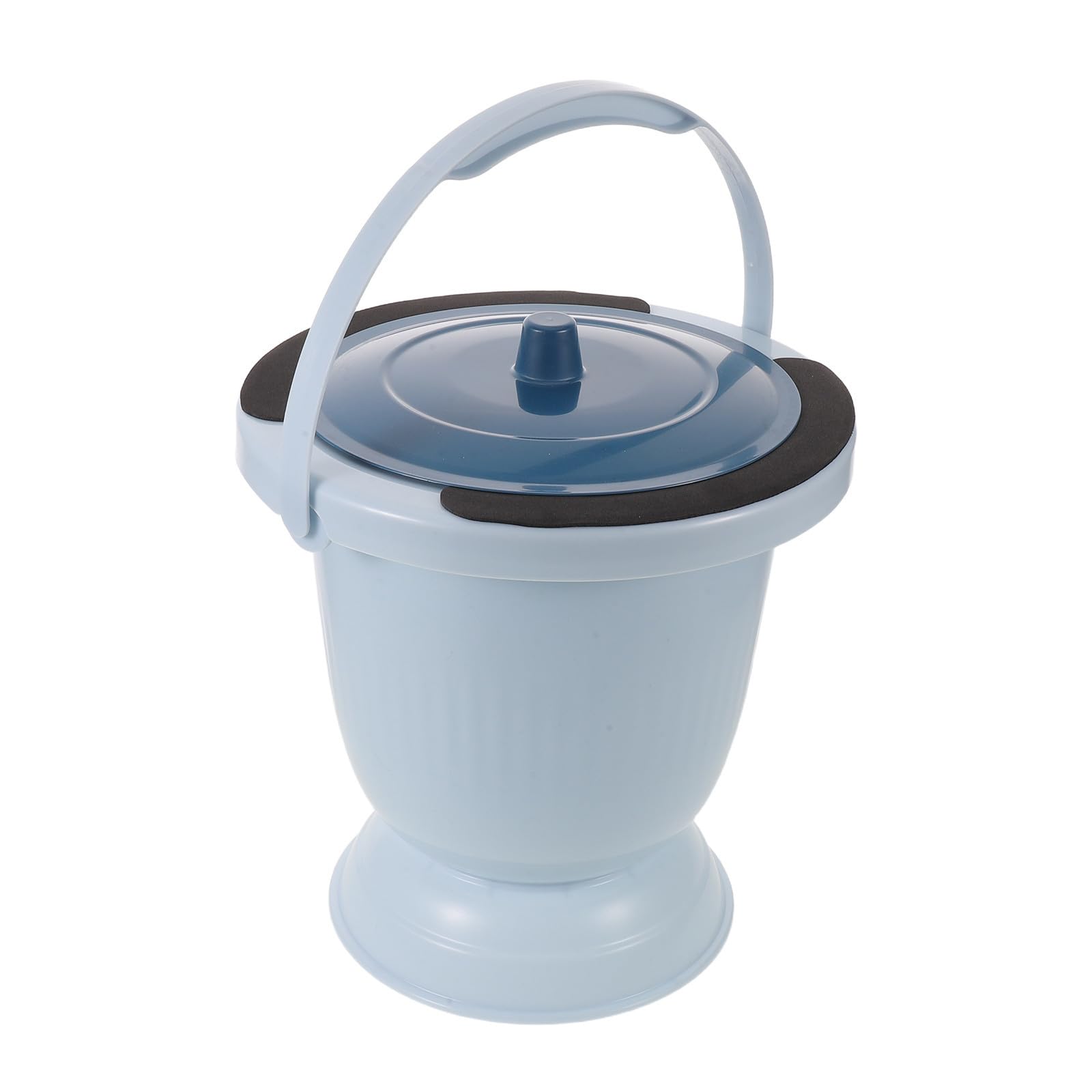 Tragbarer Toiletteneimer mit Deckel aus Kunststoff Auslaufsicherer Urinbehälter für Senioren und Behinderte Unisex Design für Indoor und Familienumgebung Blau