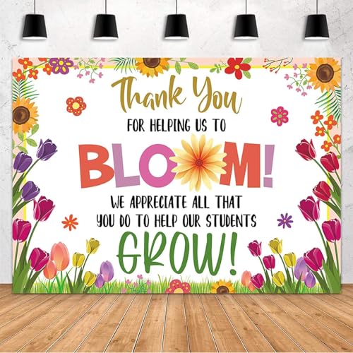 Toile de fond Thank You Teachers bannière tulipe pour fête d'appréciation