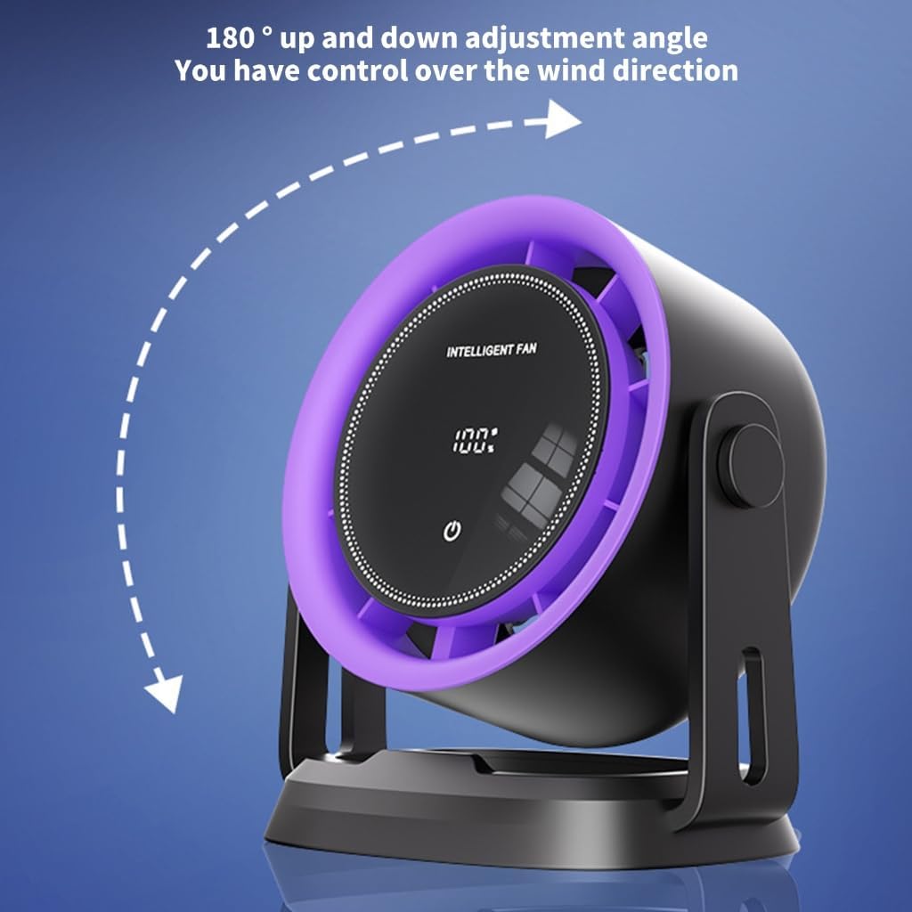 100 Speed Adjustable Desktop Fan With Digital Display Quiet Desktop High Speed Fan For Office Home Use Enduring