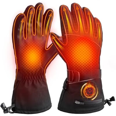 Heated Gloves, 4000 mAh Rechargeable Heated Gloves for Men Women, Electric Heated Gloves 3 Heating Level, Winter Touchscreen Warming Gloves, Waterproof Gloves for Outdoor Skiing Working Motorcycling