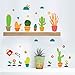 EWQHD Cactus Bonsai Baseboard Stickers Muraux Pour La Maison Cuisine Décoration Accessoires Salon Chambre Murale Pvc Mur Bricolage Affiche D'Art