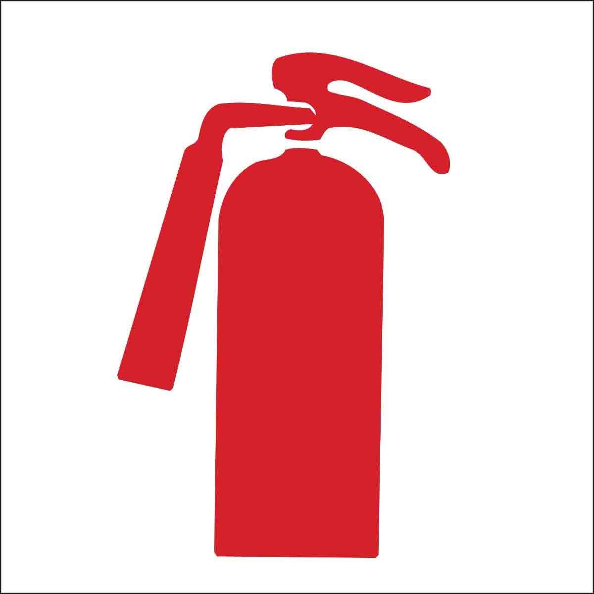 88504 7" Width x 7" Height B-302 Polyester, Red on White Fire Sign, Legend "Fire Extinguisher" (with Picto)