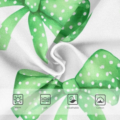 Watercolor Green Bows White Dots Panties for Girl Toddler Underwear Floral Cotton Funny Briefs Girls Undies 2t3
