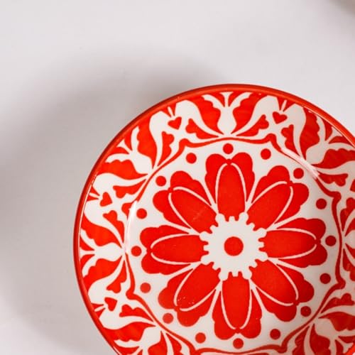 Image of Nestasia Set of 8 Small Ceramic Plates (70ml) | Vibrant, Microwave & Dishwasher Safe, Serving Dishes | Ideal for Appetizers, Dips, Condiments, Prasad, Desserts, Sweets, Snacks and Gifting