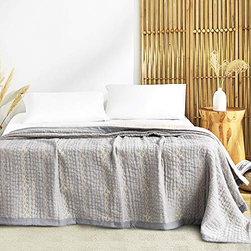 Heather Touch Queen Blanket Tencel Quilted Blanket 90X90 Cotton Comfy Bedspread Soft Lightweight Breathable Blanket Gray #TOP1