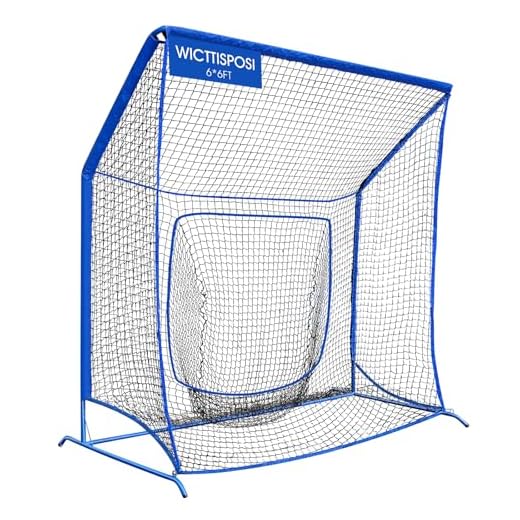 Baseball Softball Net with Blocking System, 6x6FT Practice Cage for Batting/Pitching/Fielding, Metal Frame with Elevated Base and Storage Bag for Backyard Outdoor Indoor