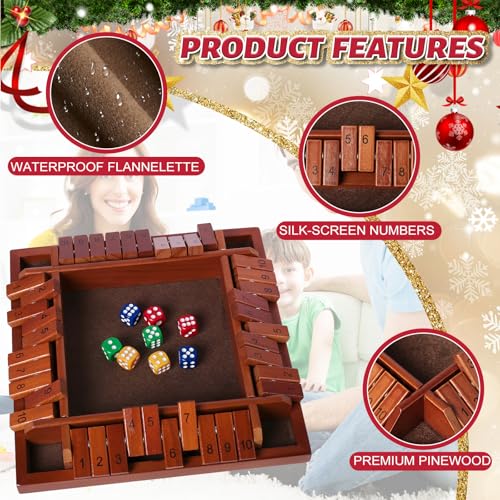 Shut The Box juego de mesa de madera para 2-4 jugadores miniatura 3