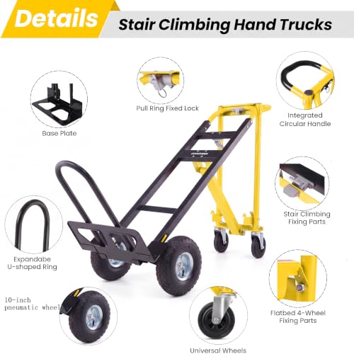 Image of 4-in-1 Convertible Hand Truck Dolly, 1000 LBS Heavy Duty Steel Moving Cart