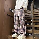 Contenu et options de couleur : contient 1 paire de pantalons à carreaux pour homme; tailles disponibles L à 3XL et options de couleur bleu, violet, vert comme sur la photo. Vérifiez les mesures réelles pour vous assurer que ce pantalon à carreaux vintage s'adapte comme prévu.