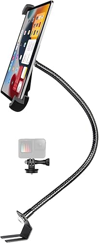 Soporte de tableta para riel de asiento de automóvil para camión, cuello de cisne de aluminio, soporte para tableta, abrazadera de cámara con