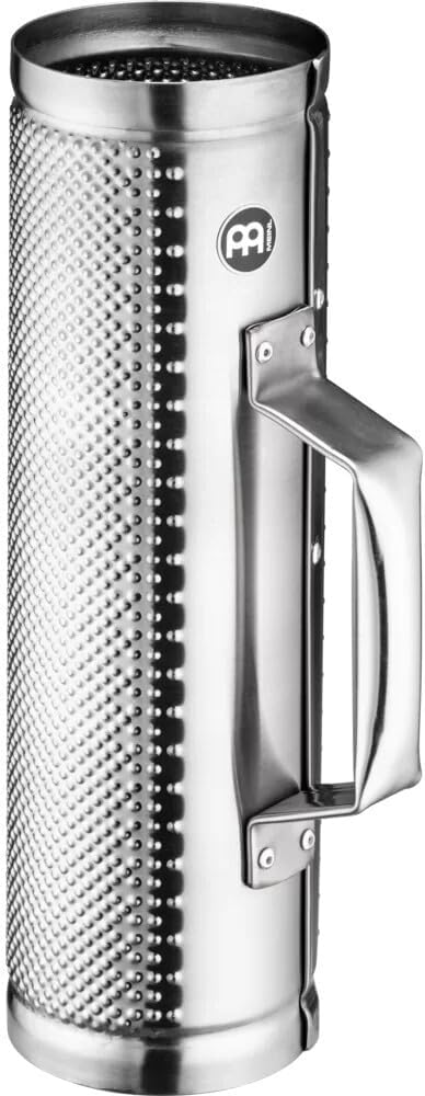 Metal Guiro/Merengue Güira with Scraper — NOT MADE IN CHINA — Brushed Steel, 2-YEAR WARRANTY
