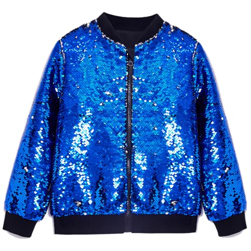 Cilucu Kids Jackets Girls Boys Flip Sequin Zipper Coat Jacket for Toddler Girls Birthday Outerwear Clothes